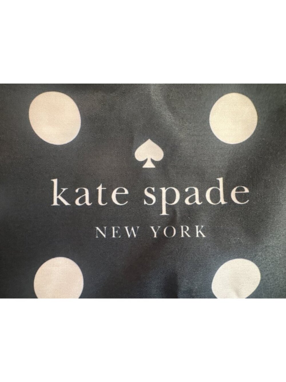 Kate Spade Tote Blk/White Polka Dot Lightwt Reusable Shopping Bag Iconic Classic - Picture 2 of 11